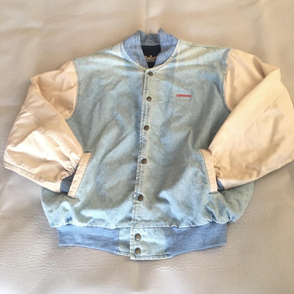 Vintage Comcast Y2K Crisis Team Auburn Sportswear Jacket Varsity Denim Sz Large - Picture 16 of 16
